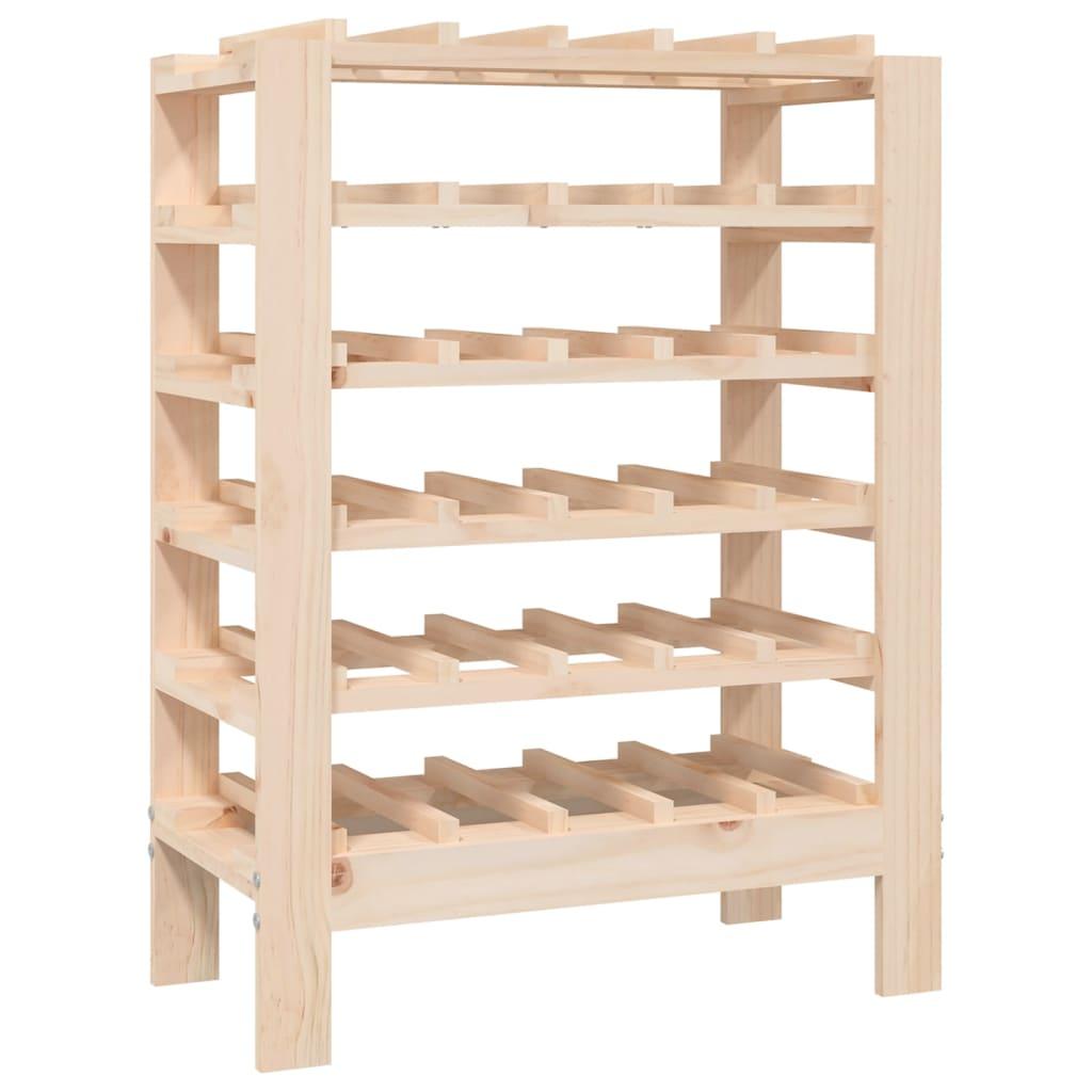 Botellero madera maciza de pino blanco 23x34x61 cm