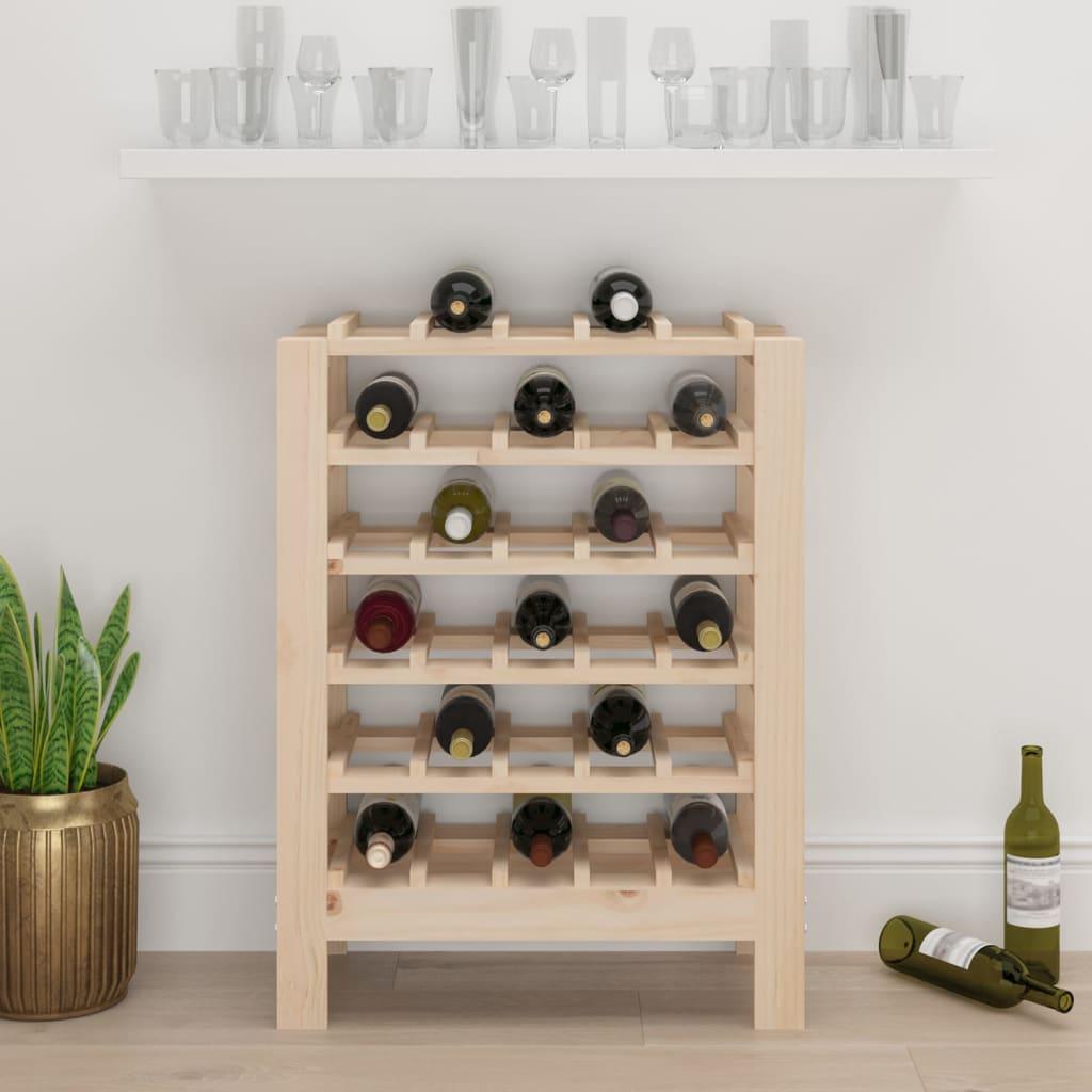 Botellero madera maciza de pino blanco 23x34x61 cm