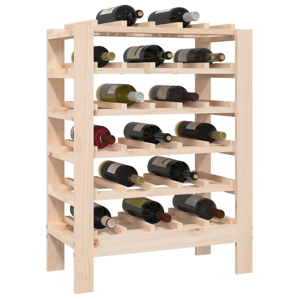 Botellero madera maciza de pino blanco 23x34x61 cm