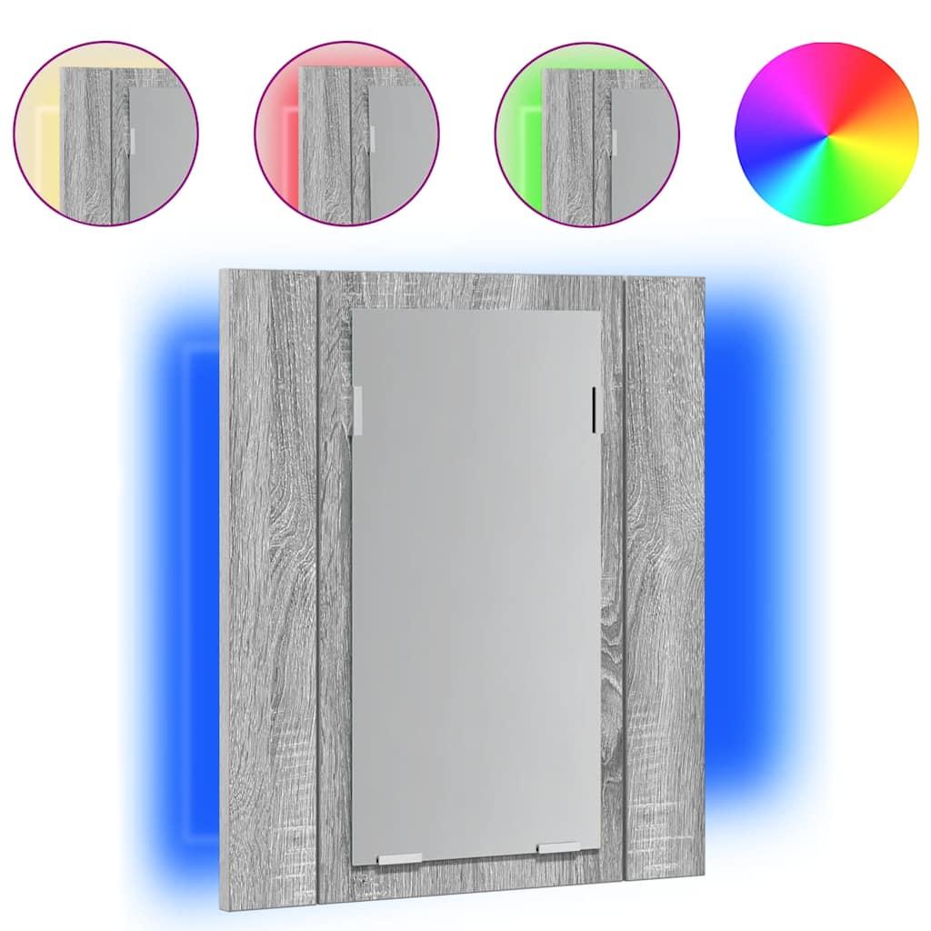 Armario de baño con espejo LED madera roble artisan 40x12x45 cm