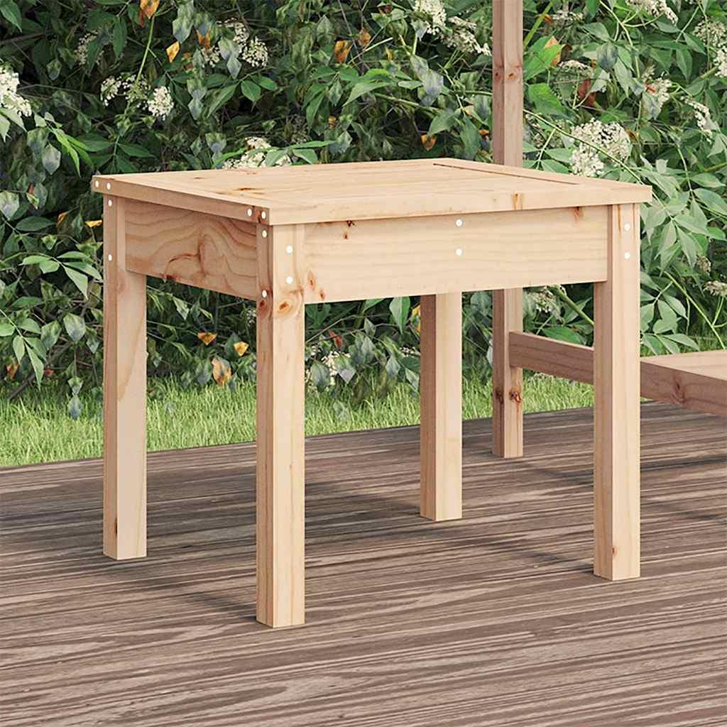 Banco de jardín madera maciza de pino blanco 111,5x53x71 cm
