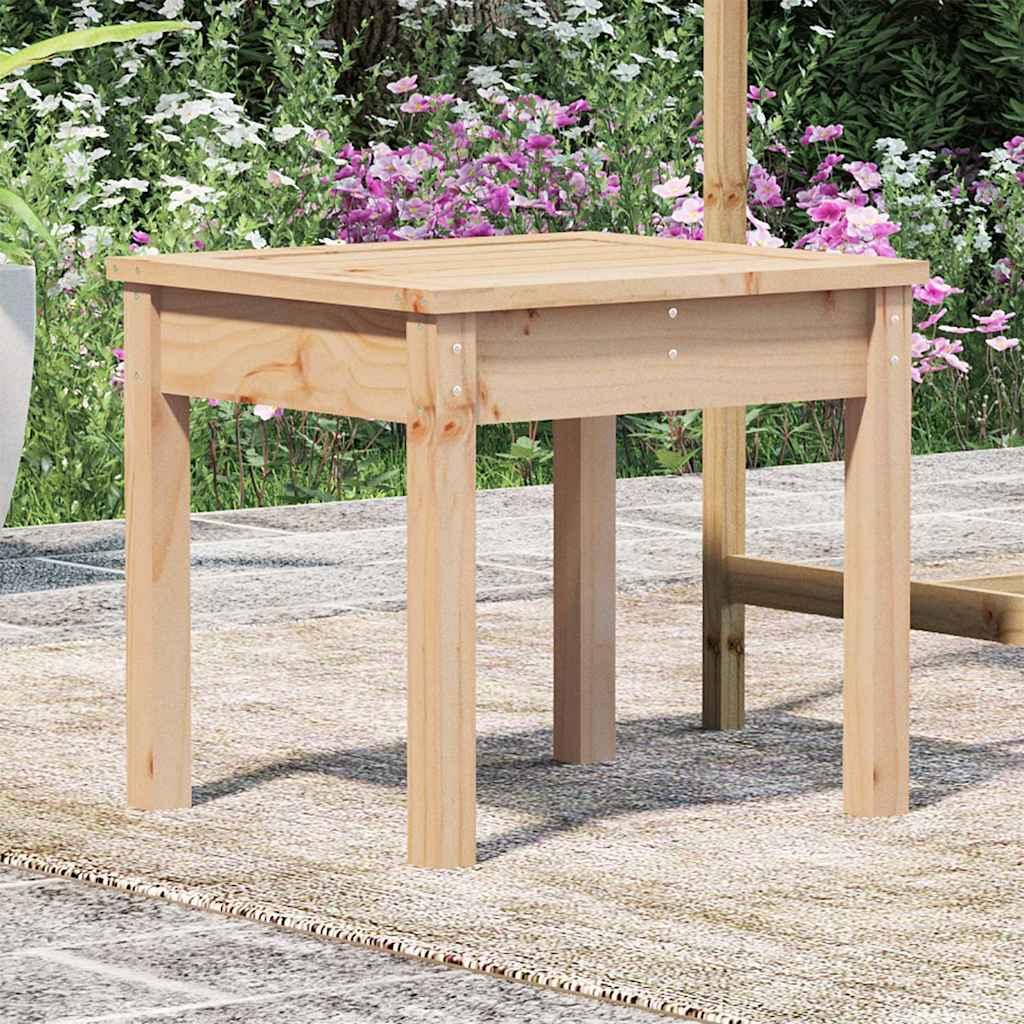 Banco de jardín madera maciza de pino blanco 111,5x53x71 cm