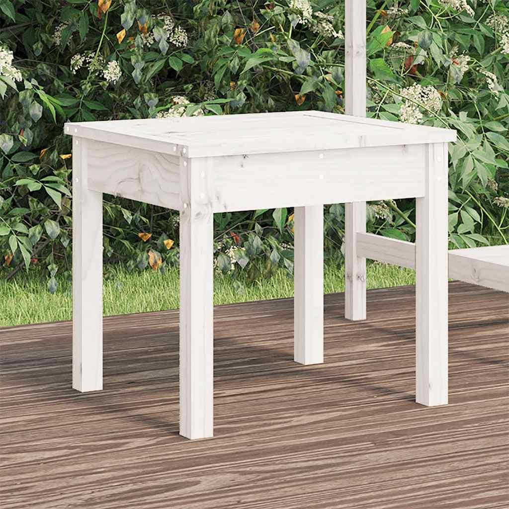 Banco de jardín madera maciza de pino blanco 111,5x53x71 cm