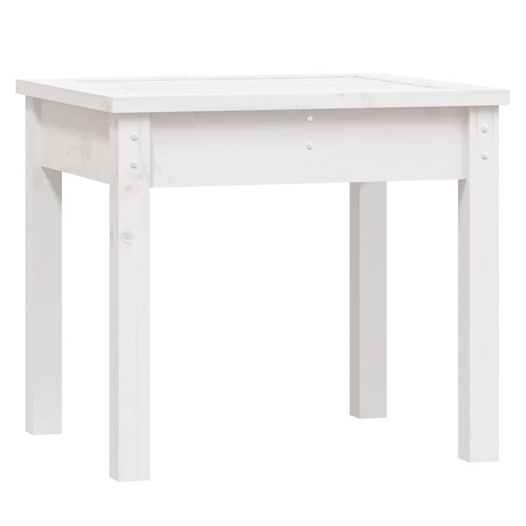 Banco de jardín madera maciza de pino blanco 111,5x53x71 cm