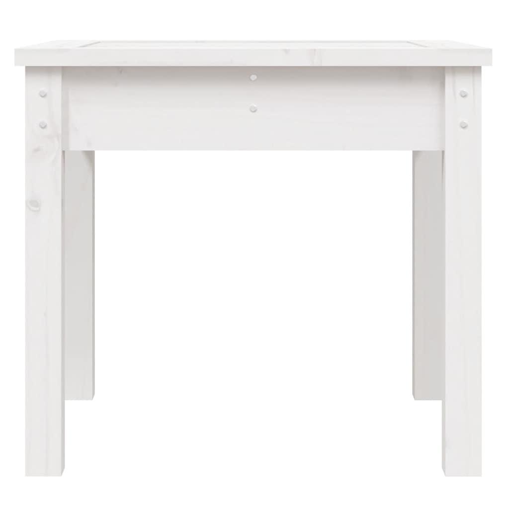 Banco de jardín madera maciza de pino blanco 111,5x53x71 cm