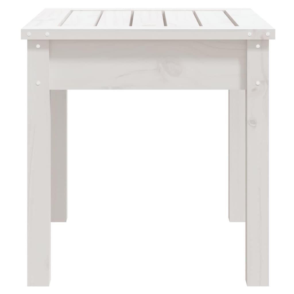 Banco de jardín madera maciza de pino blanco 111,5x53x71 cm