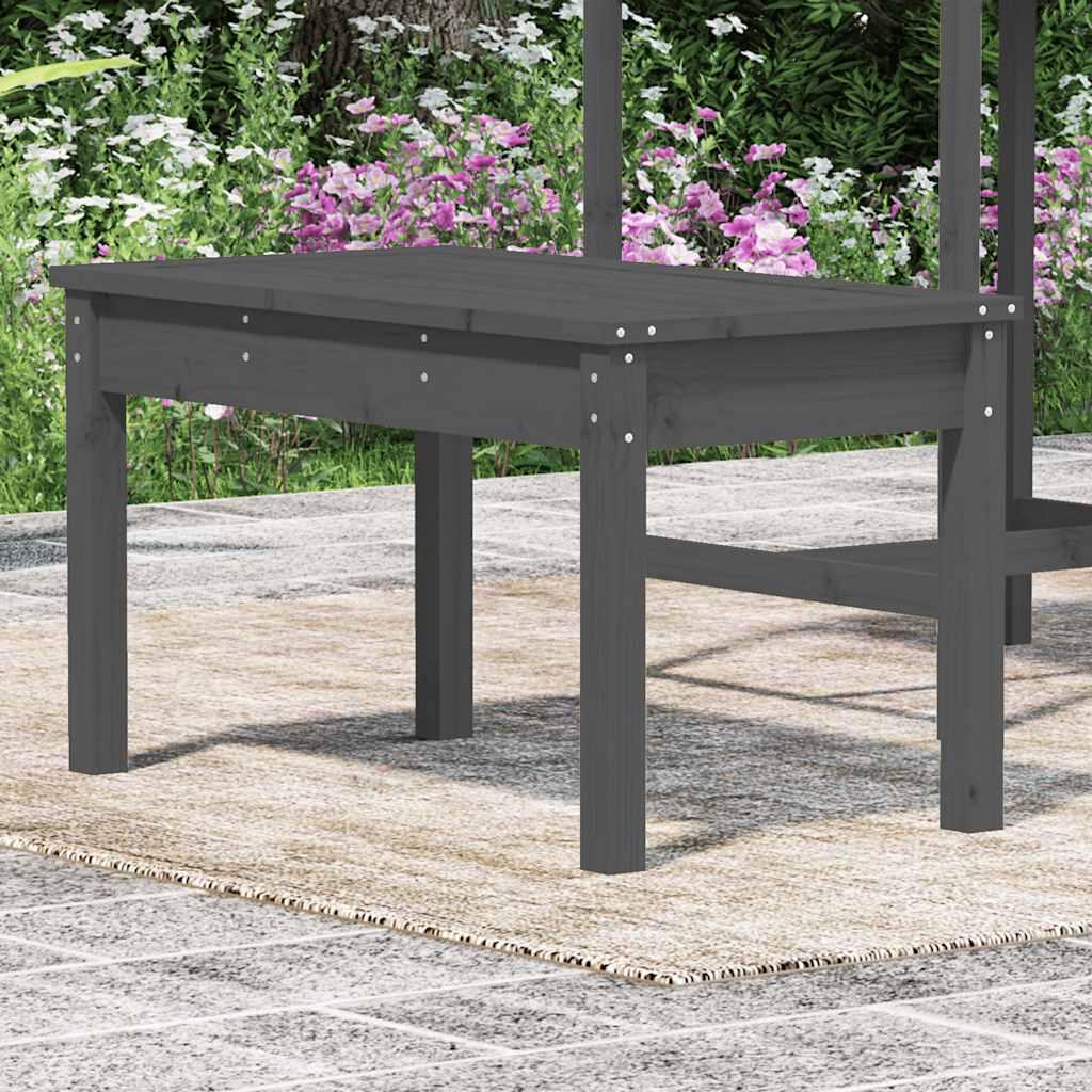 Banco de jardín madera maciza de pino blanco 111,5x53x71 cm
