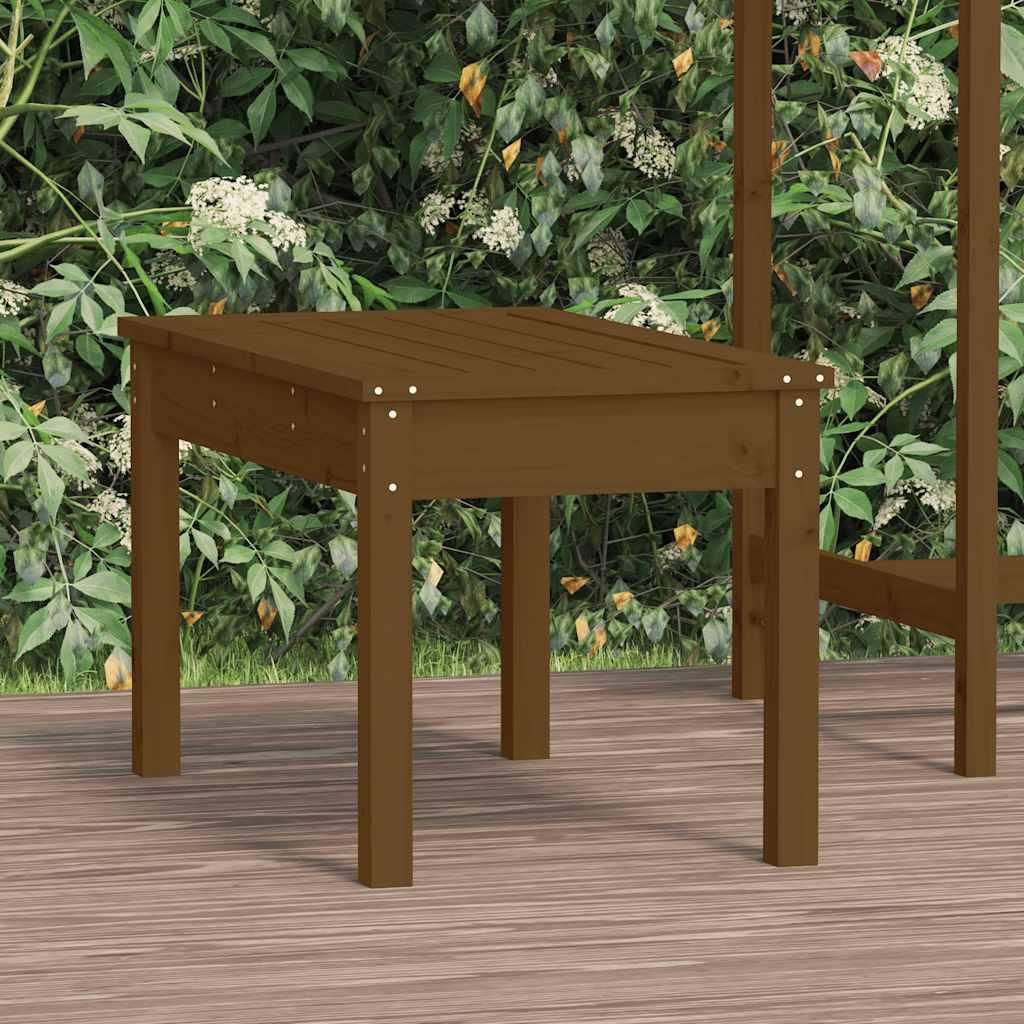 Banco de jardín madera maciza de pino marrón miel 110x38x45 cm