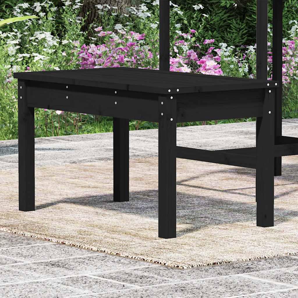 Banco de jardín madera maciza de pino blanco 111,5x53x71 cm
