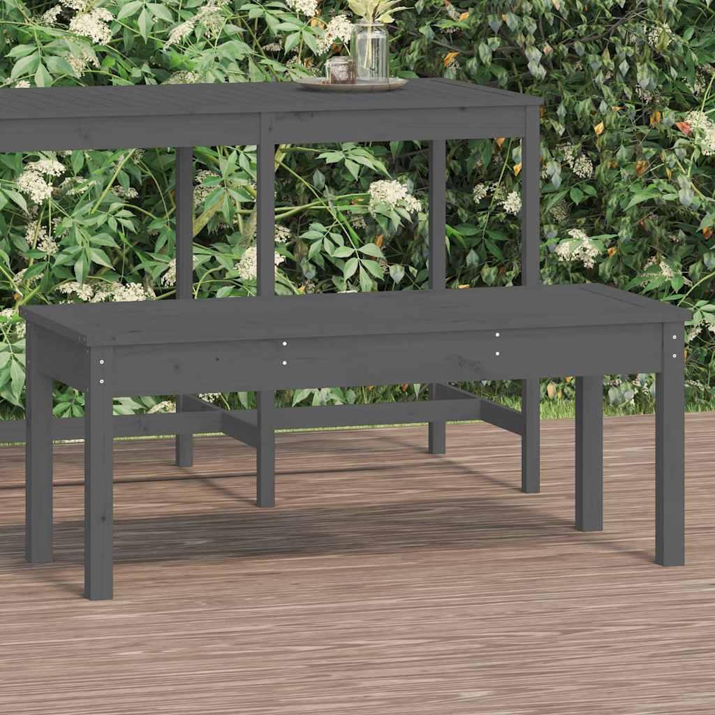 Banco de jardín madera maciza de pino blanco 111,5x53x71 cm