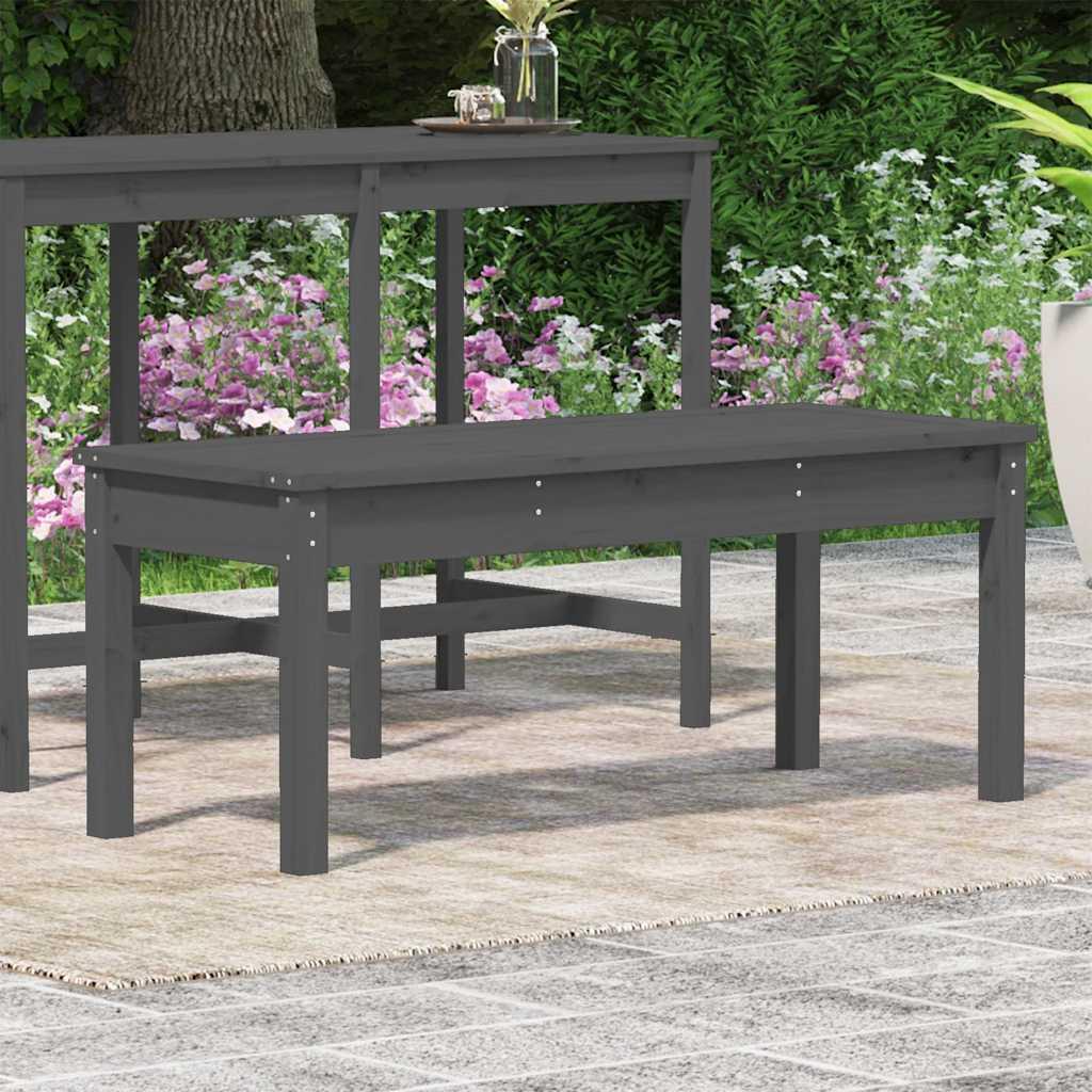 Banco de jardín madera maciza de pino blanco 111,5x53x71 cm