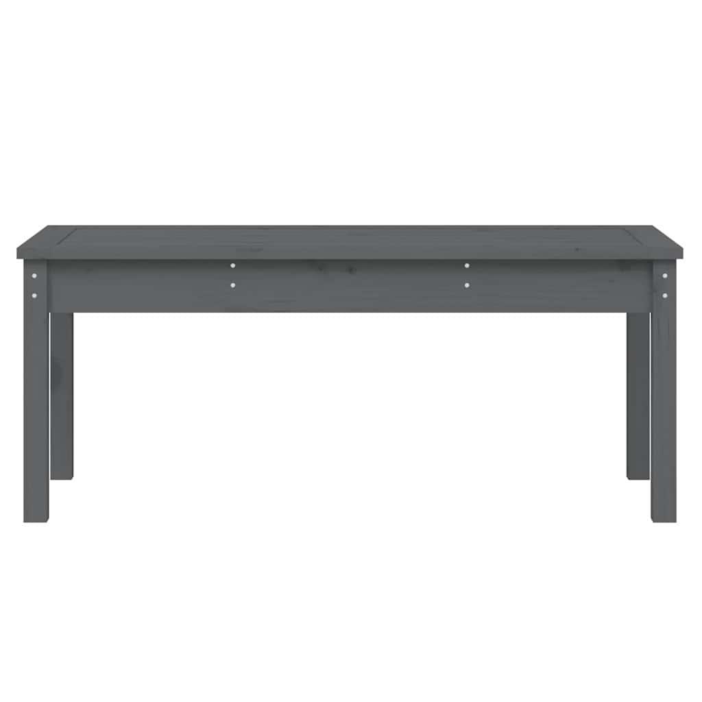 Banco de jardín madera maciza de pino blanco 111,5x53x71 cm