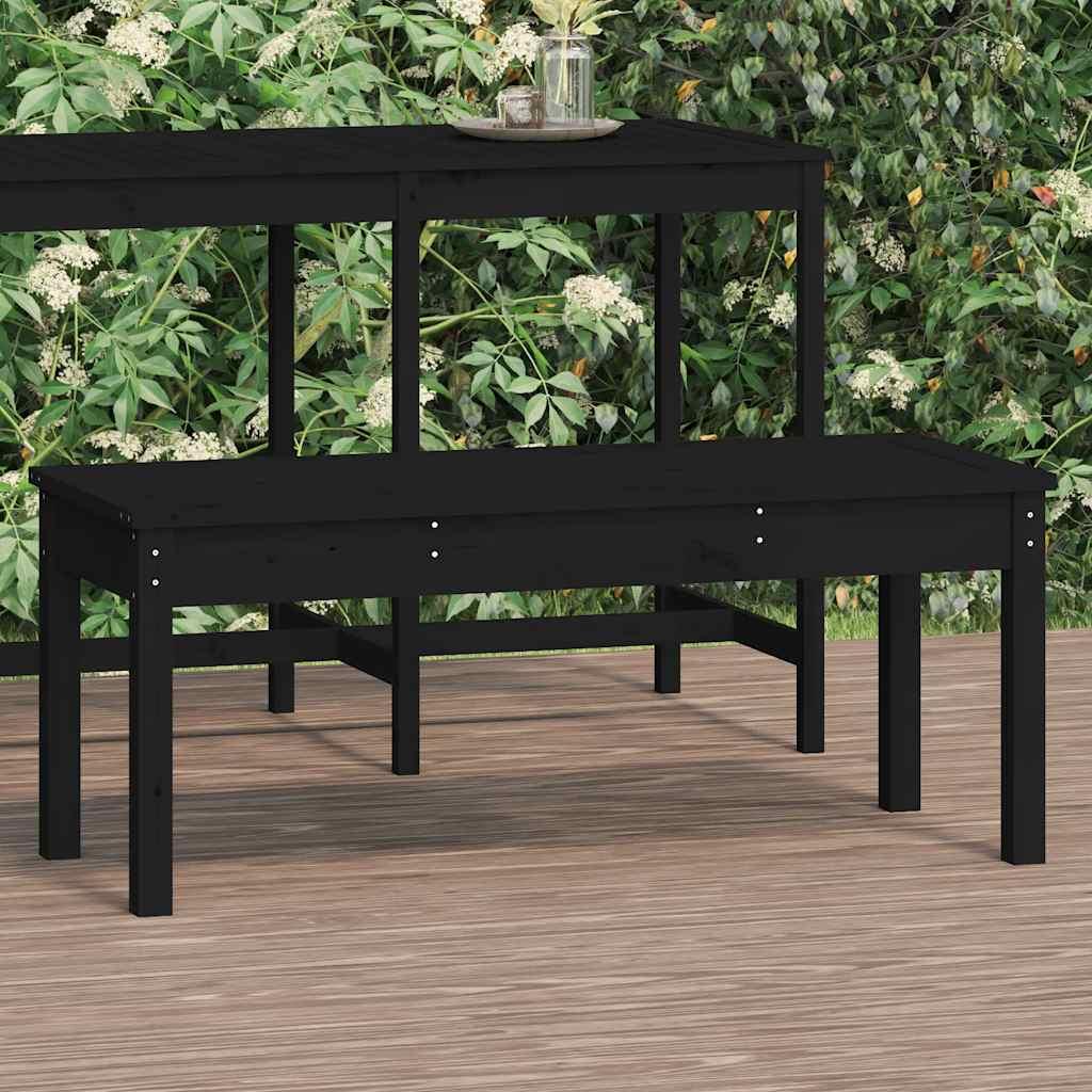 Banco de jardín madera maciza de pino blanco 111,5x53x71 cm