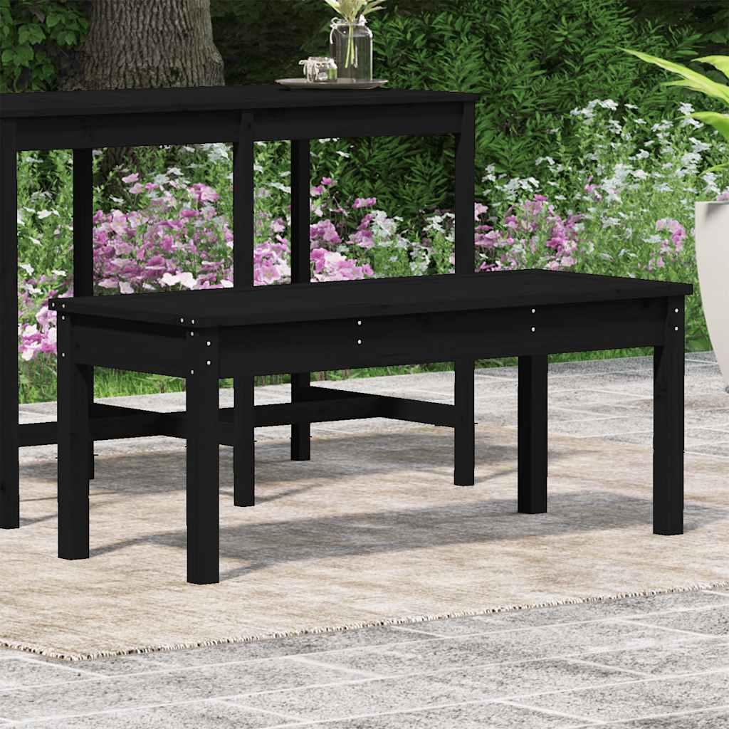 Banco de jardín madera maciza de pino blanco 111,5x53x71 cm