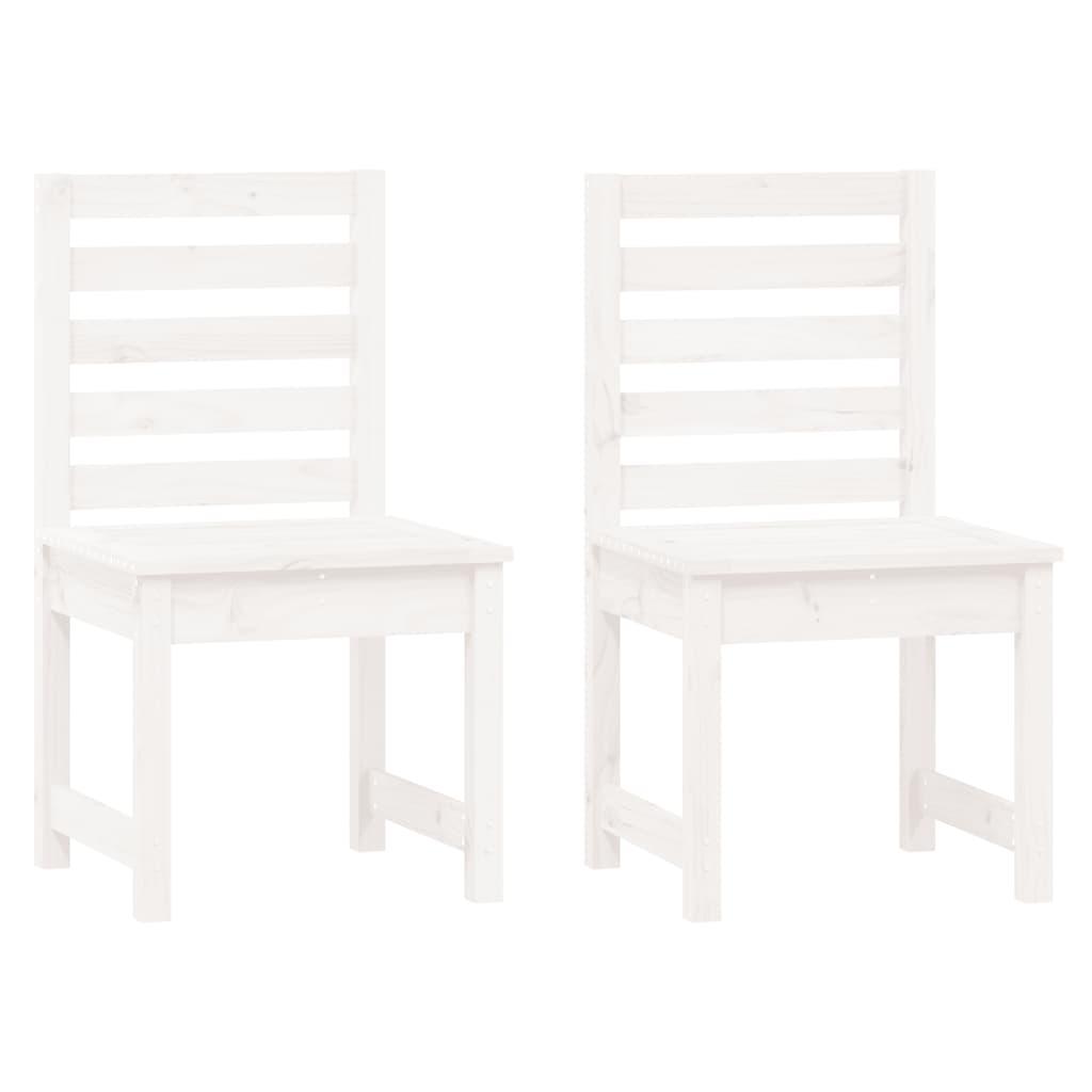 Sillas de jardín 2 uds madera maciza pino blanco 61,5x53x71 cm