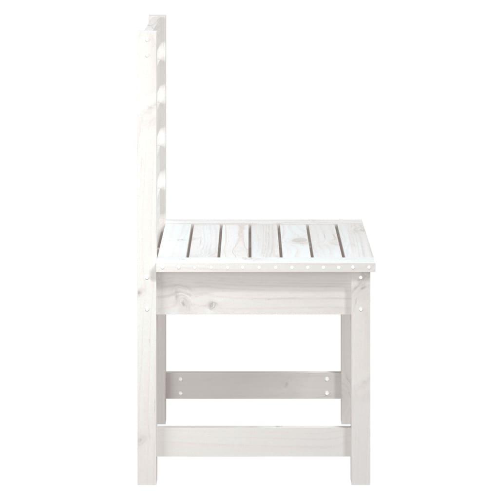 Sillas de jardín 2 uds madera maciza pino blanco 61,5x53x71 cm