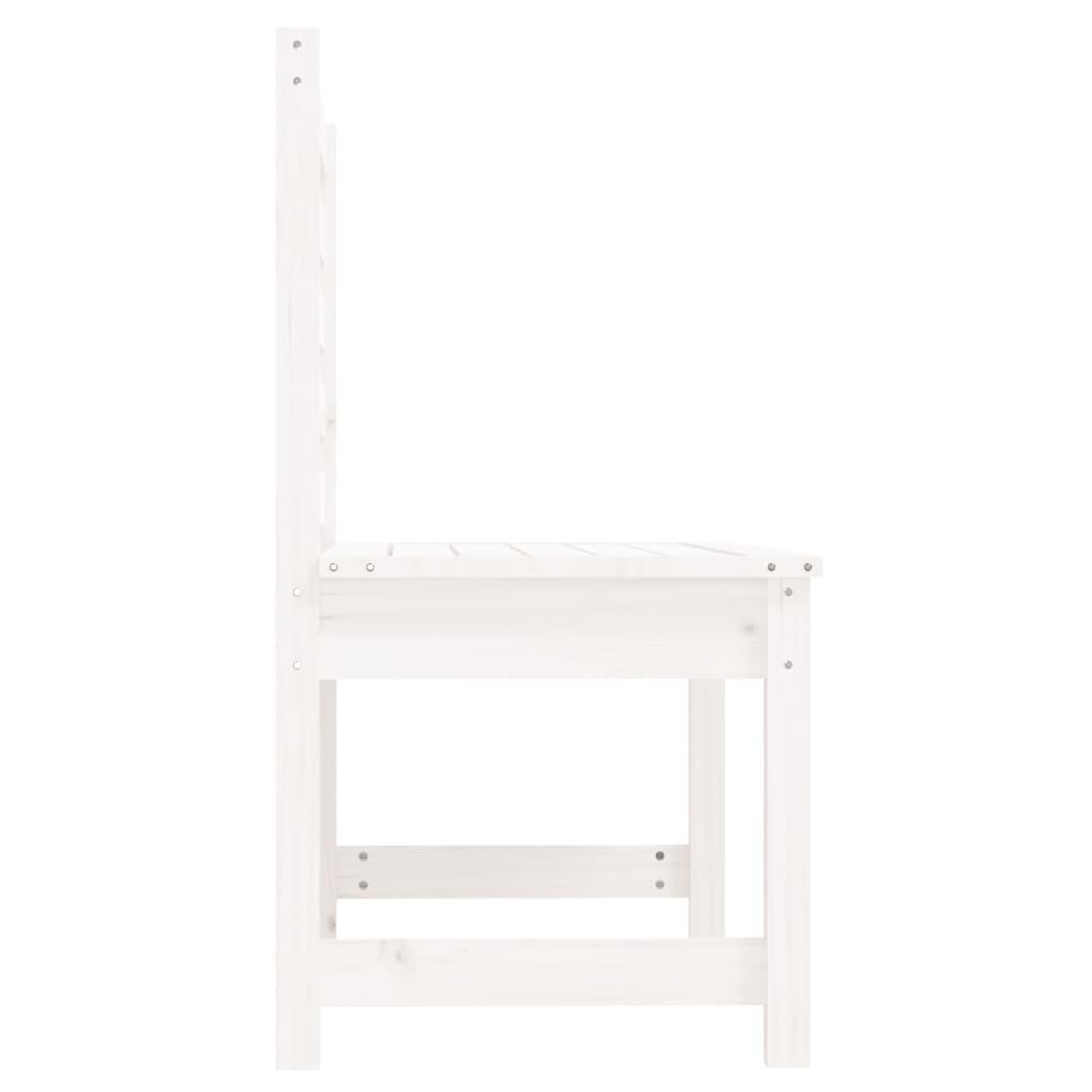 Banco de jardín madera maciza de pino blanco 111,5x53x71 cm