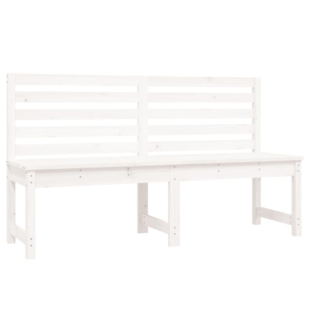 Banco de jardín madera maciza de pino blanco 111,5x53x71 cm