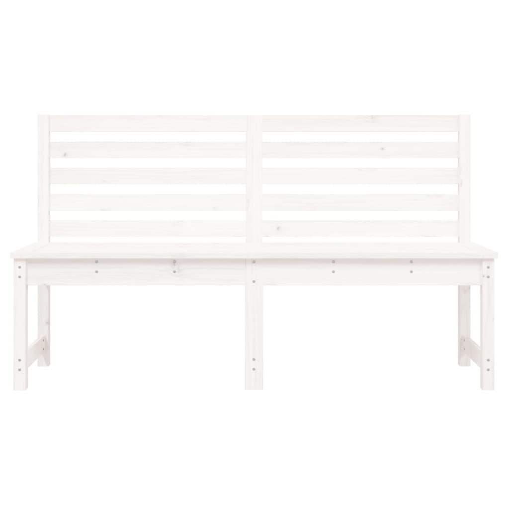 Banco de jardín madera maciza de pino blanco 111,5x53x71 cm