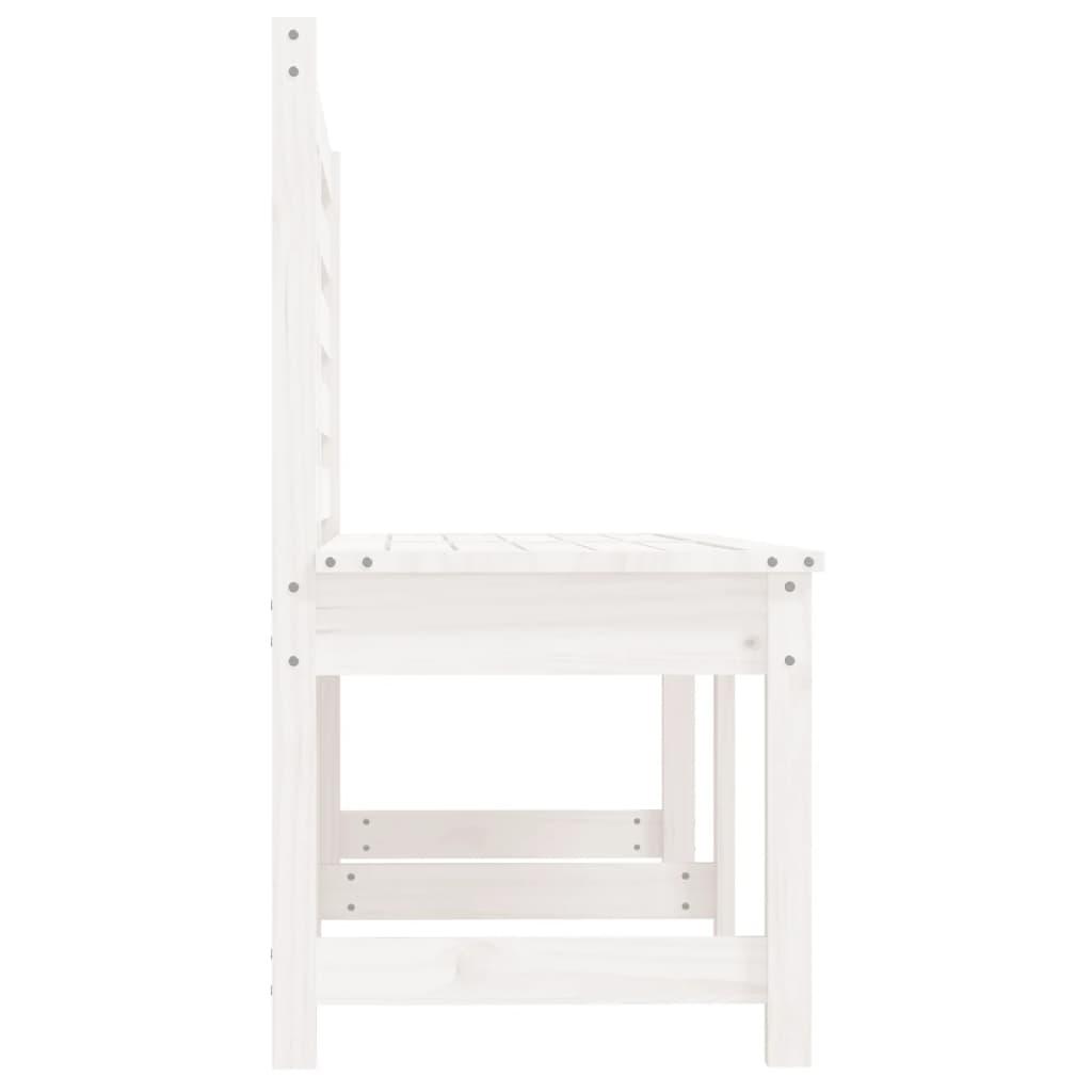 Banco de jardín madera maciza de pino blanco 111,5x53x71 cm