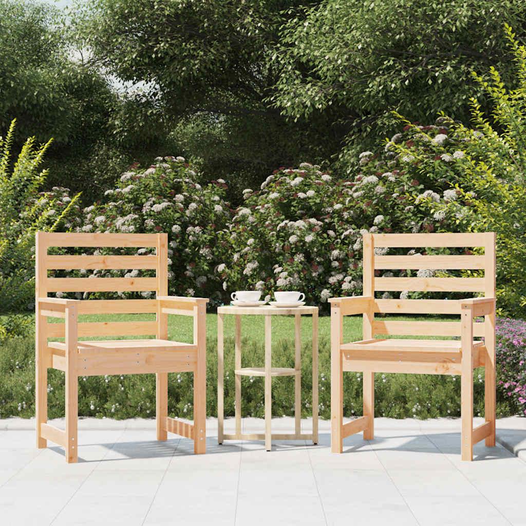 Sillas de jardín 2 uds madera maciza pino blanco 61,5x53x71 cm