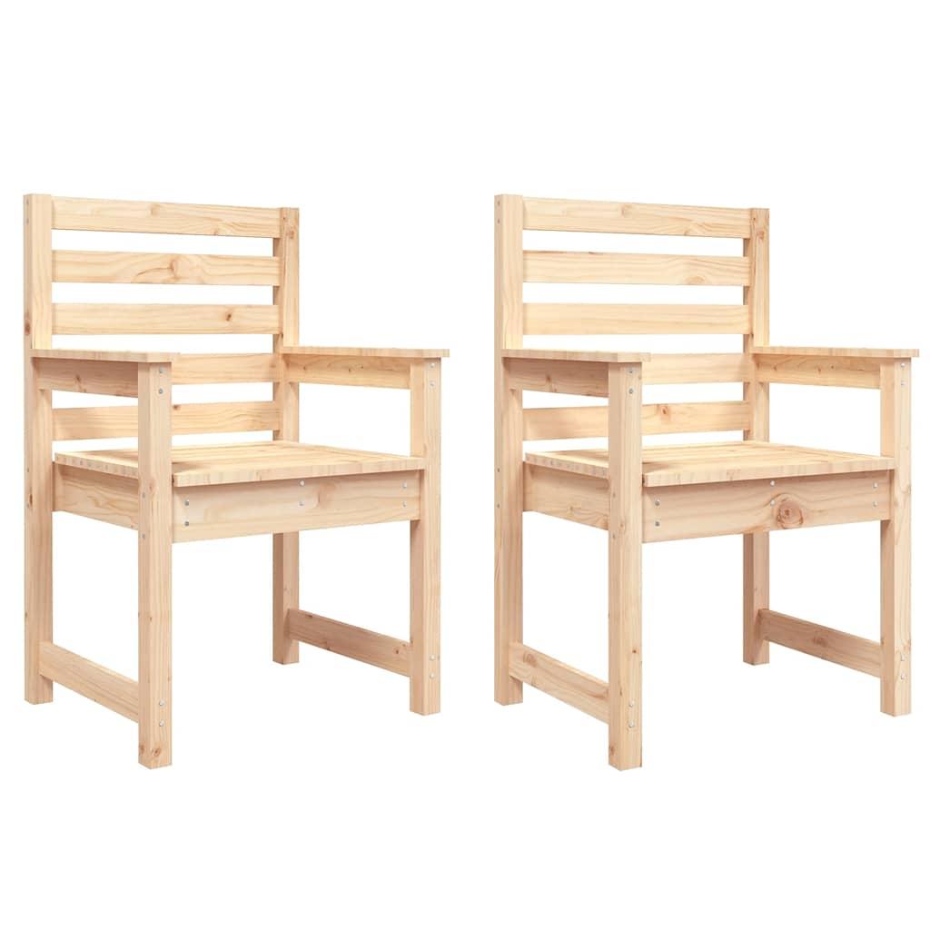 Sillas de jardín 2 uds madera maciza pino blanco 61,5x53x71 cm