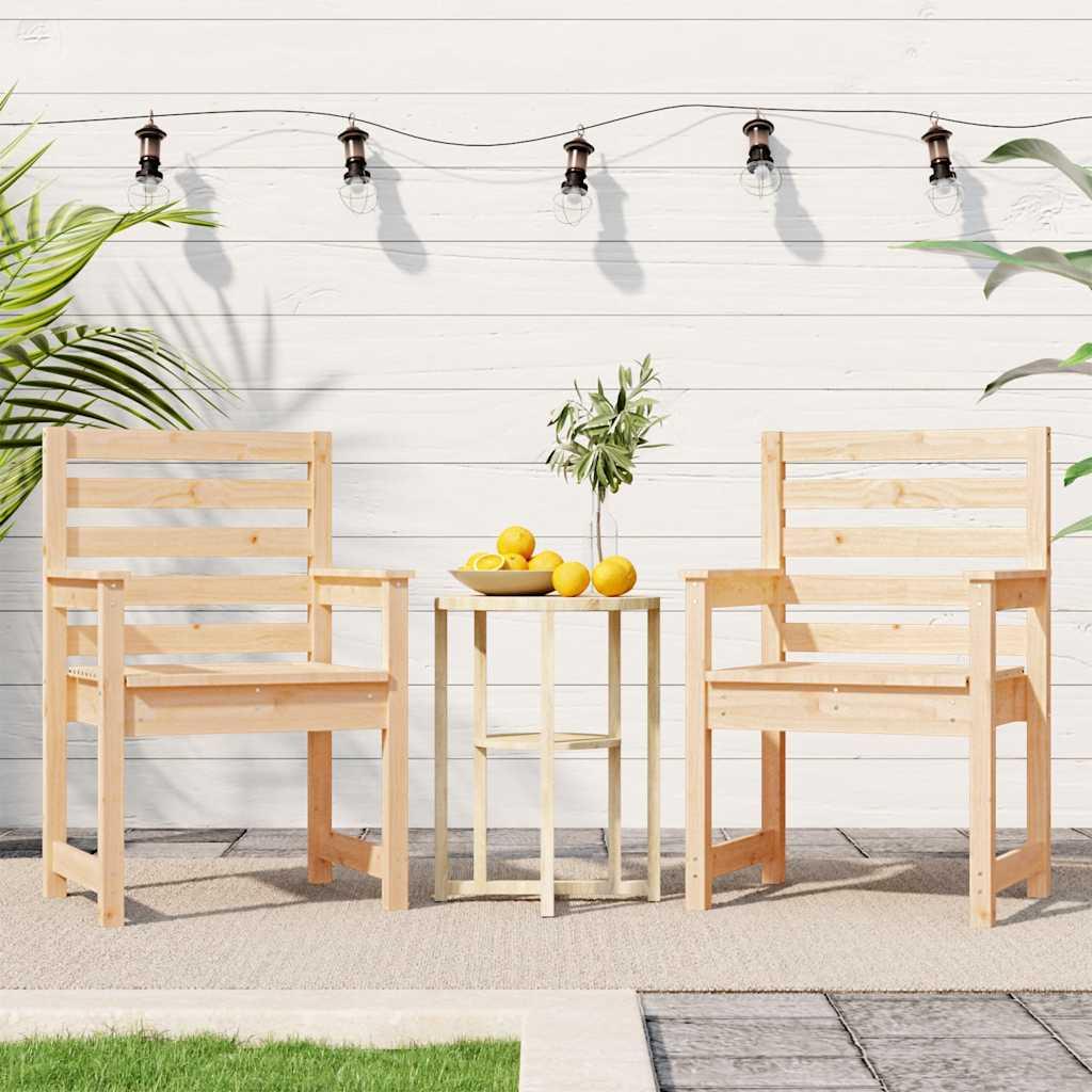 Sillas de jardín 2 uds madera maciza pino blanco 61,5x53x71 cm