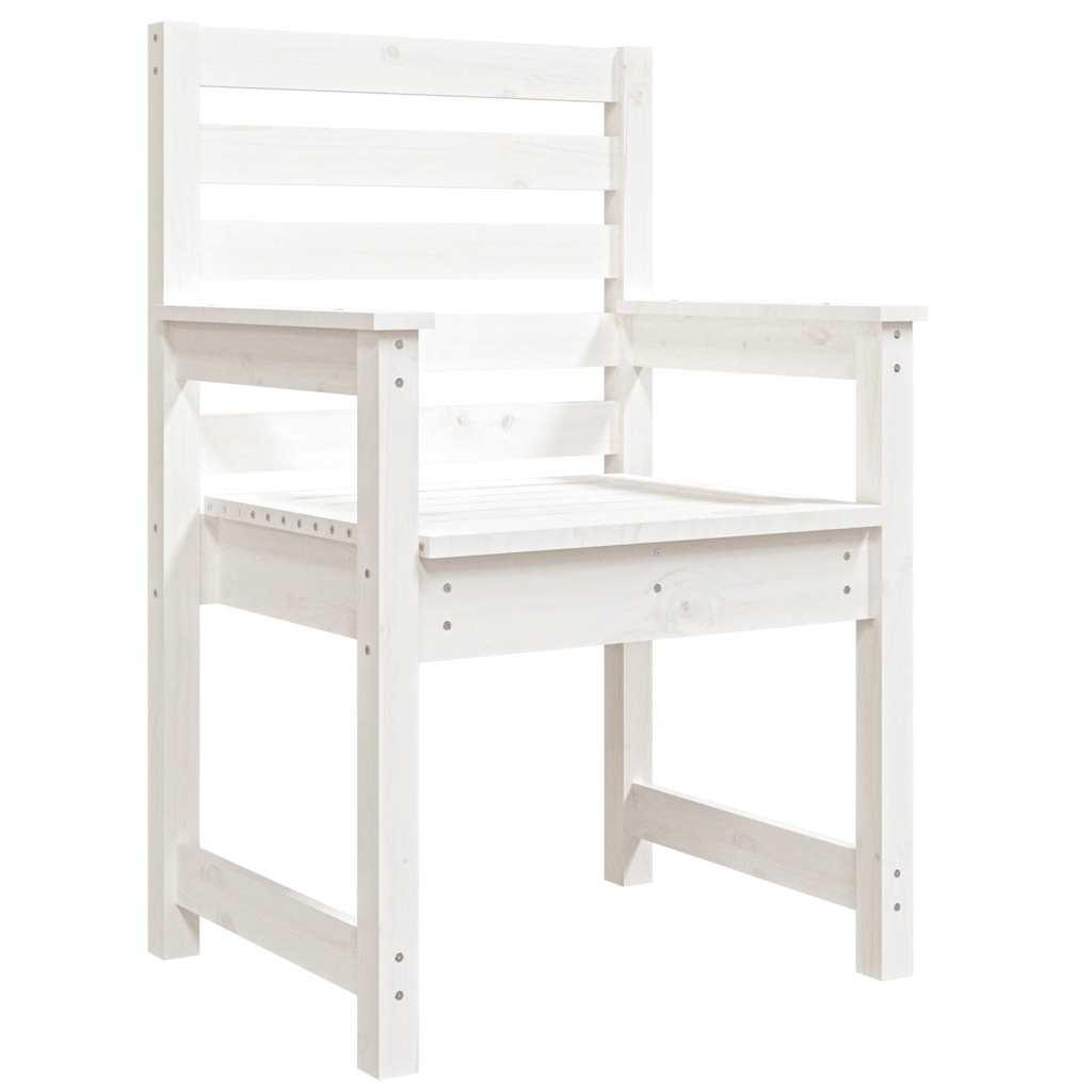 Sillas de jardín 2 uds madera maciza pino blanco 61,5x53x71 cm