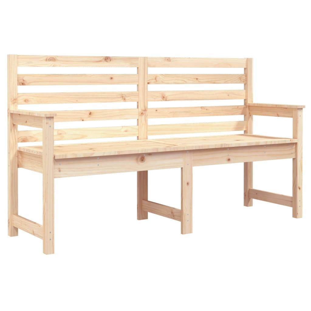 Banco de jardín madera maciza de pino blanco 111,5x53x71 cm