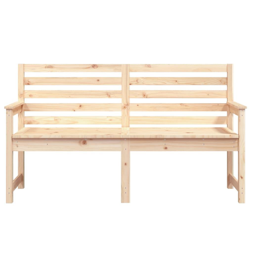 Banco de jardín madera maciza de pino blanco 111,5x53x71 cm