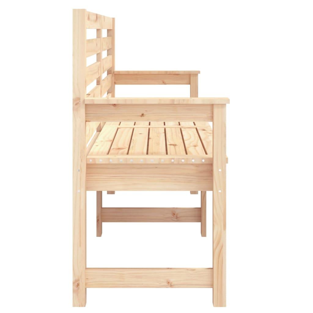 Banco de jardín madera maciza de pino blanco 111,5x53x71 cm