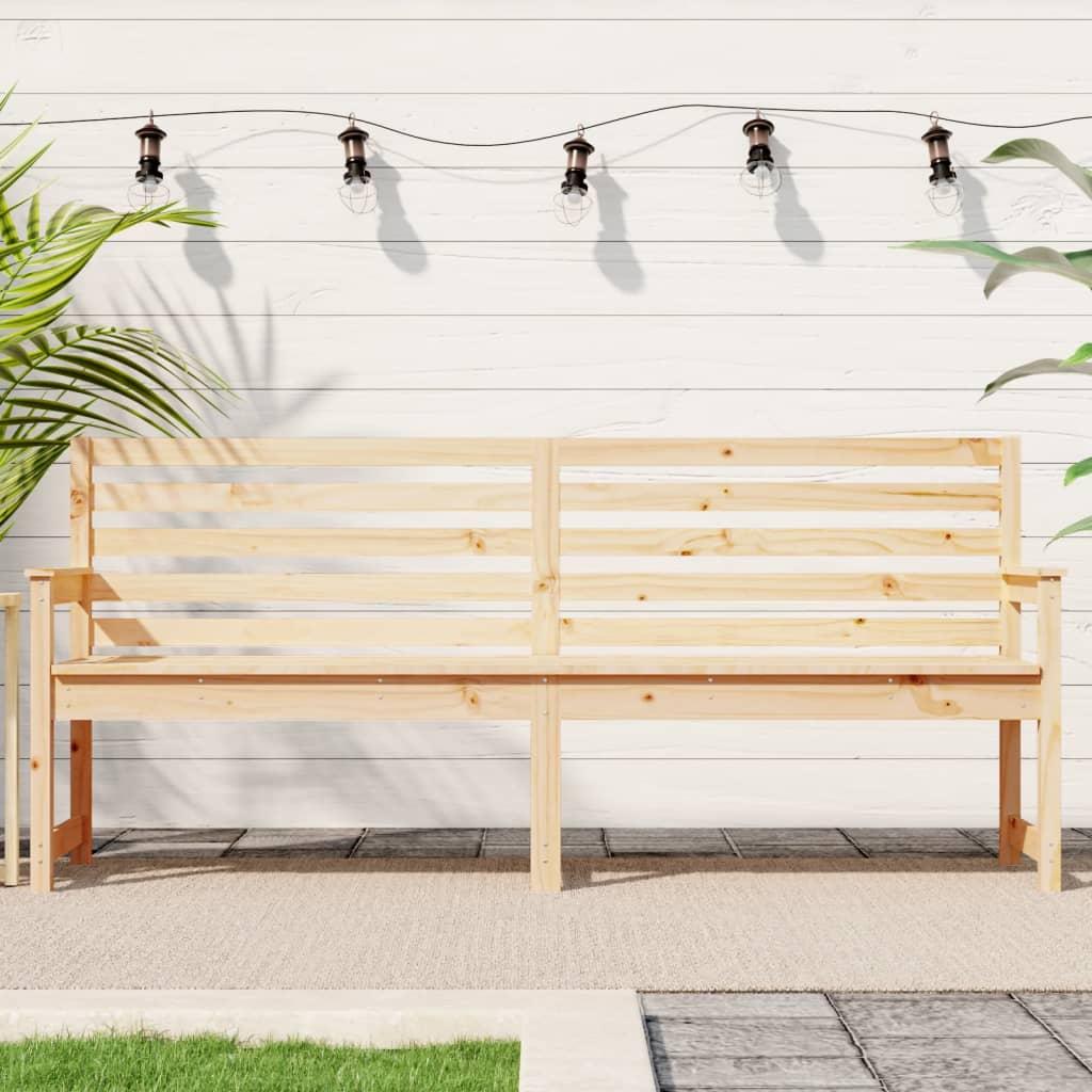 Banco de jardín madera maciza de pino blanco 111,5x53x71 cm