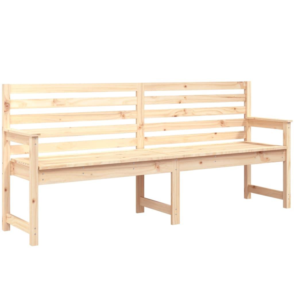 Banco de jardín madera maciza de pino blanco 111,5x53x71 cm