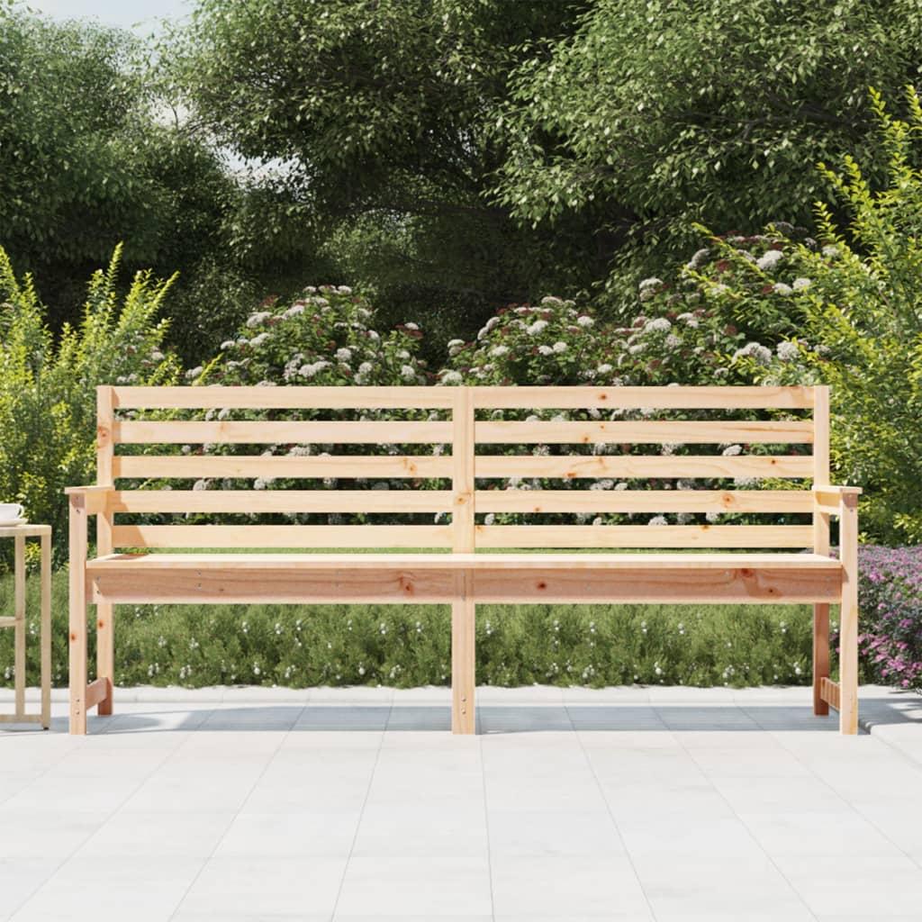 Banco de jardín madera maciza de pino blanco 111,5x53x71 cm