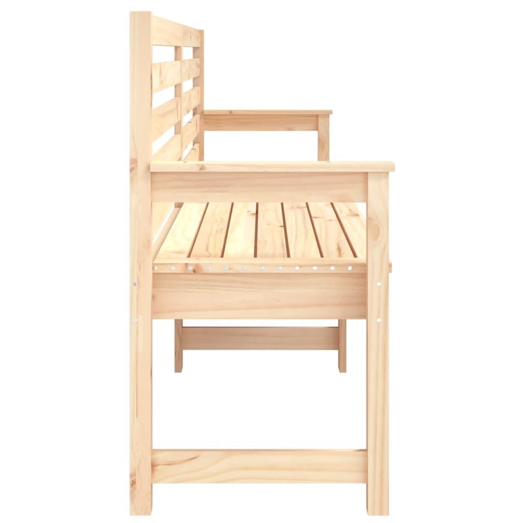 Banco de jardín madera maciza de pino blanco 111,5x53x71 cm
