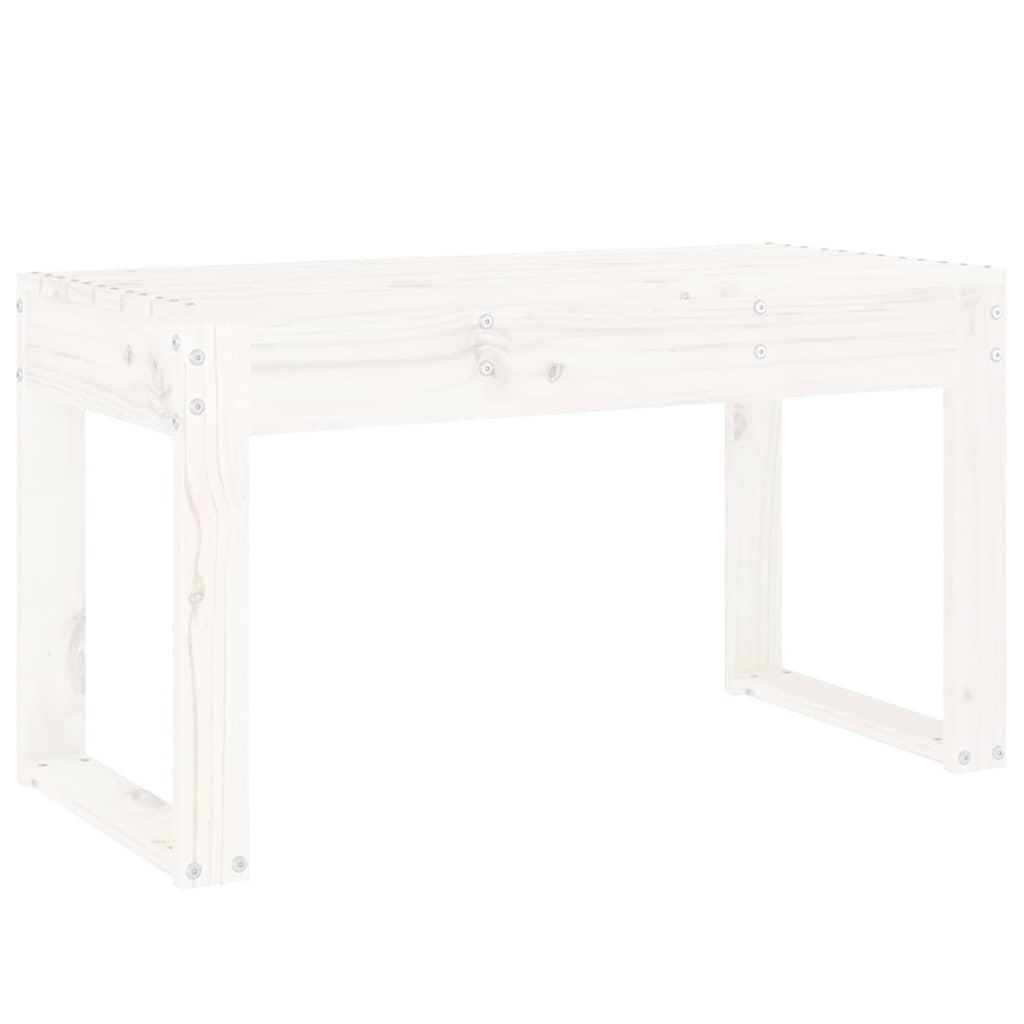 Banco de jardín madera maciza de pino blanco 111,5x53x71 cm