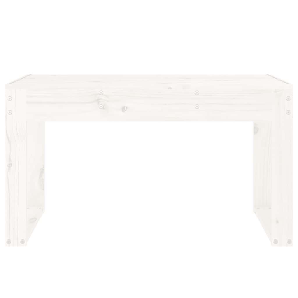Banco de jardín madera maciza de pino blanco 111,5x53x71 cm