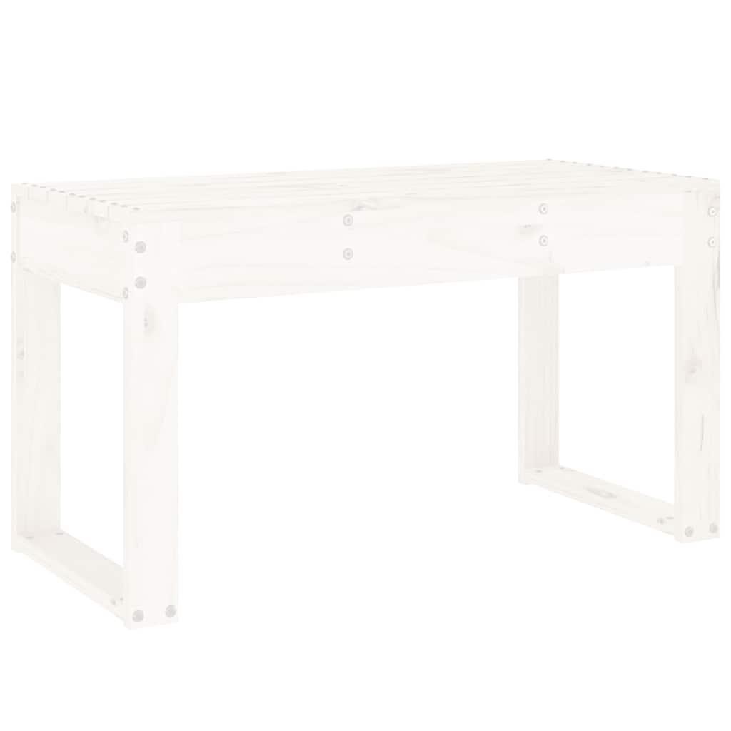 Banco de jardín madera maciza de pino blanco 111,5x53x71 cm
