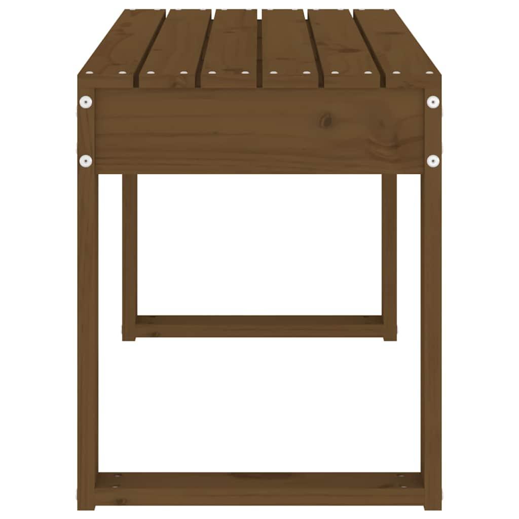 Banco de jardín madera maciza de pino marrón miel 110x38x45 cm