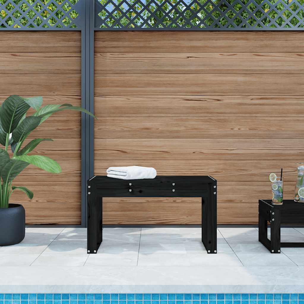 Banco de jardín madera maciza de pino blanco 111,5x53x71 cm