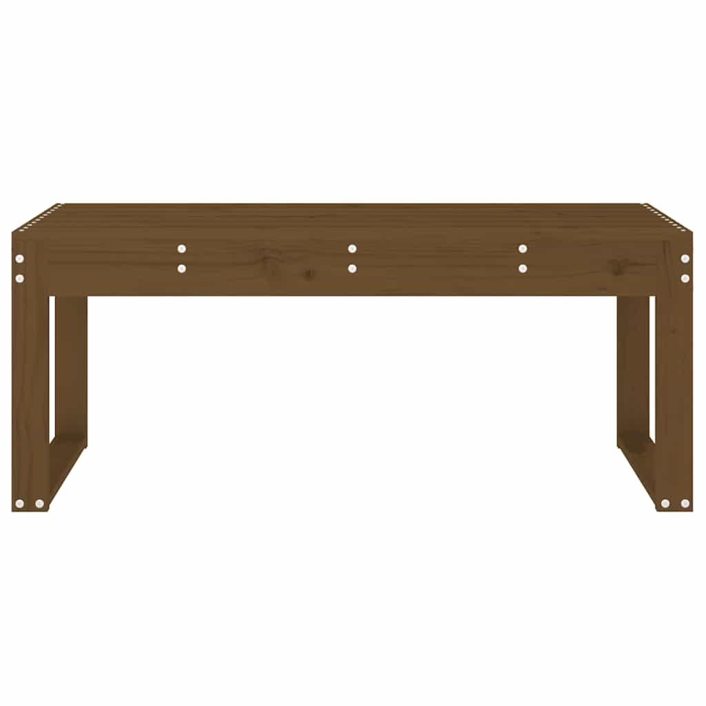 Banco de jardín madera maciza de pino marrón miel 110x38x45 cm