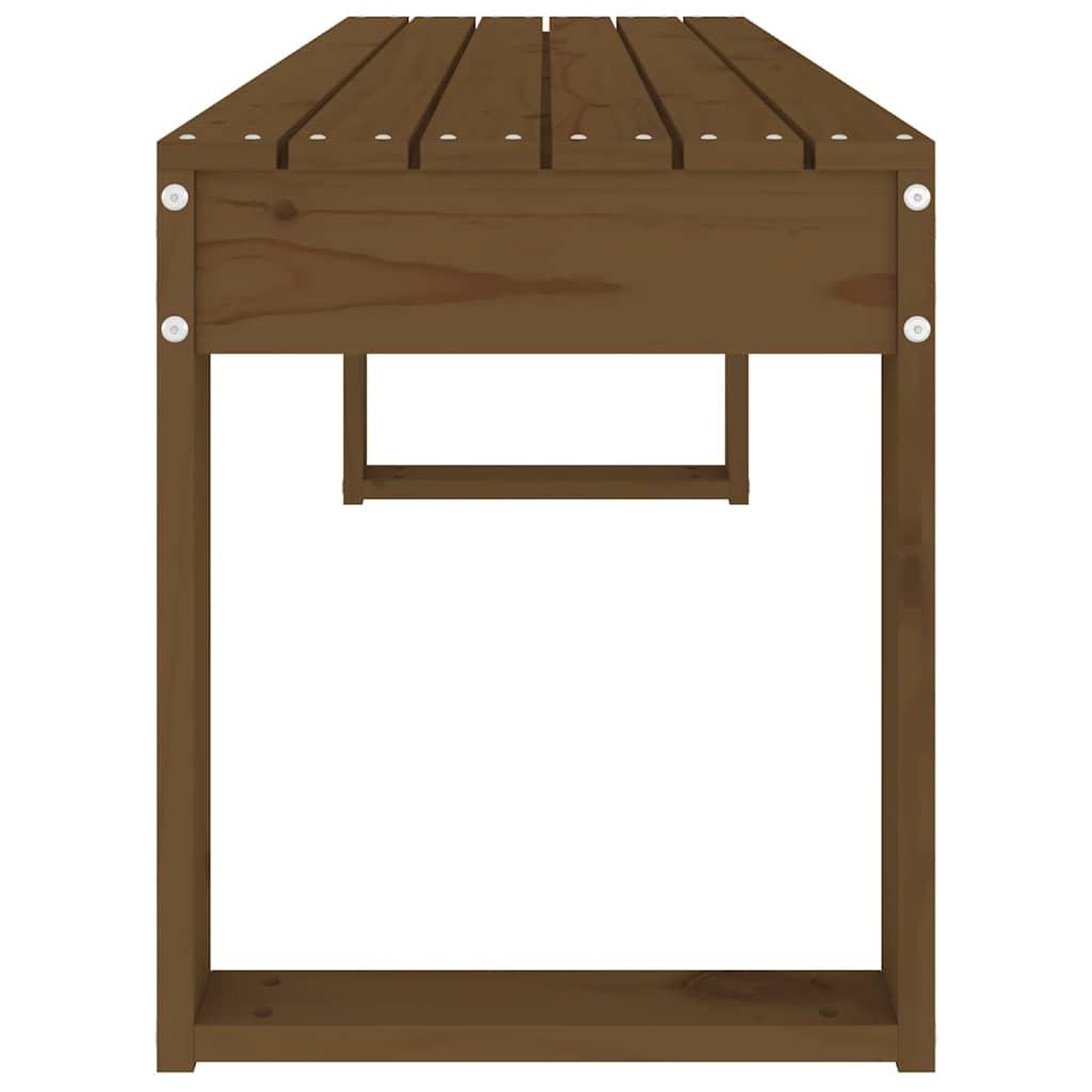 Banco de jardín madera maciza de pino marrón miel 110x38x45 cm