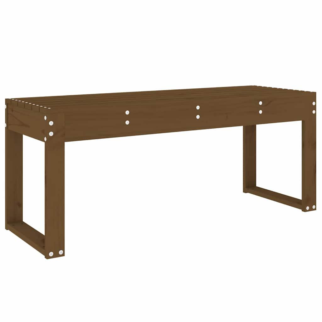 Banco de jardín madera maciza de pino marrón miel 110x38x45 cm
