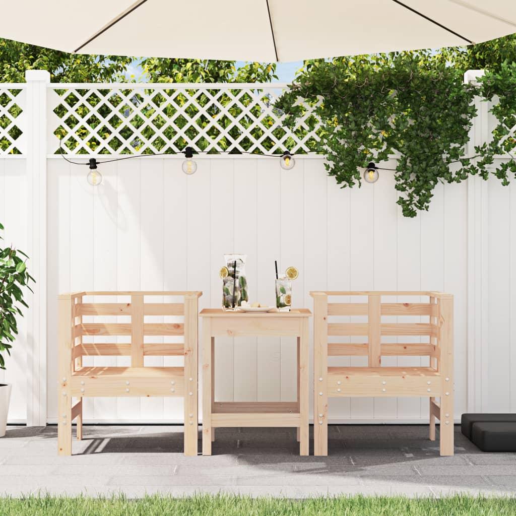 Sillas de jardín 2 uds madera maciza pino blanco 61,5x53x71 cm