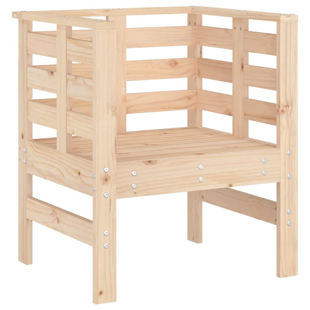 Sillas de jardín 2 uds madera maciza pino blanco 61,5x53x71 cm