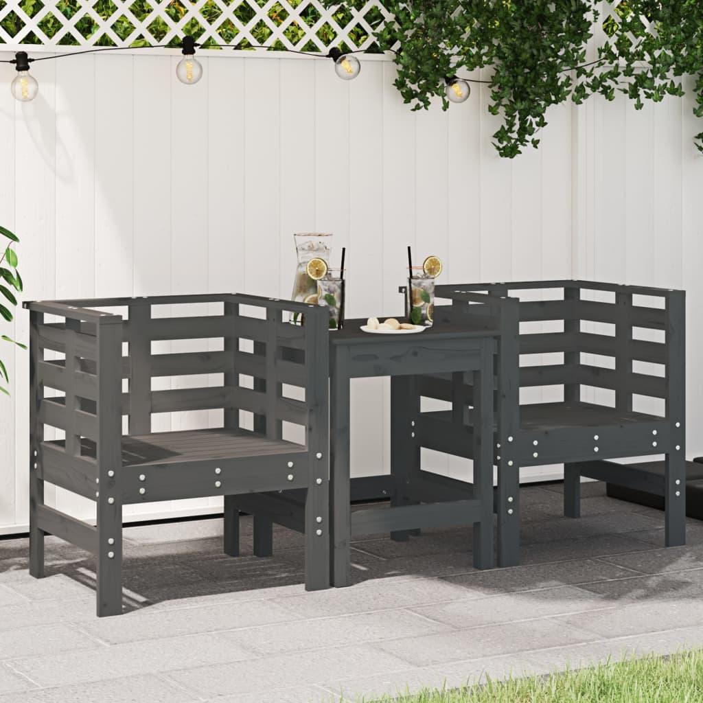 Sillas de jardín 2 uds madera maciza pino blanco 61,5x53x71 cm