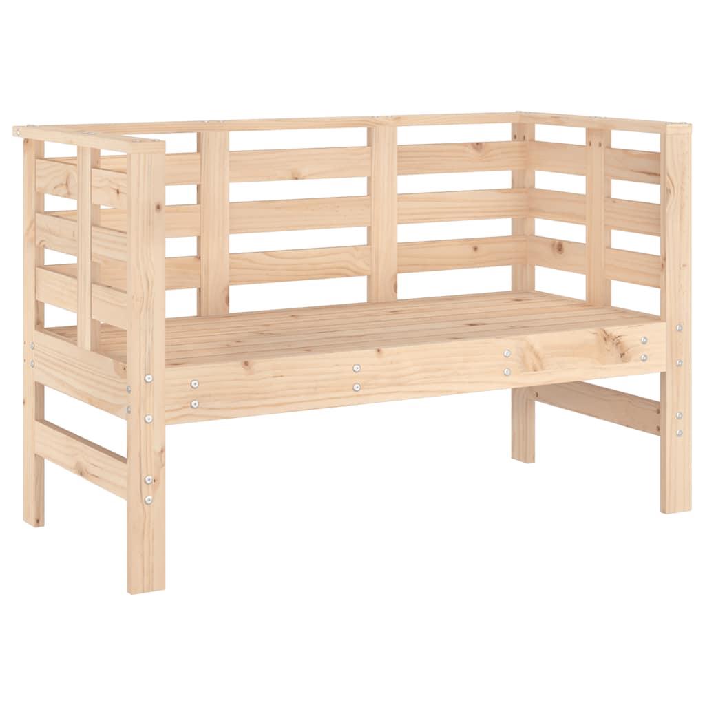 Banco de jardín madera maciza de pino blanco 111,5x53x71 cm