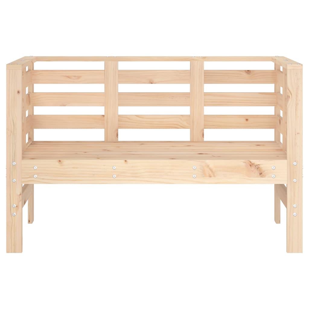 Banco de jardín madera maciza de pino blanco 111,5x53x71 cm