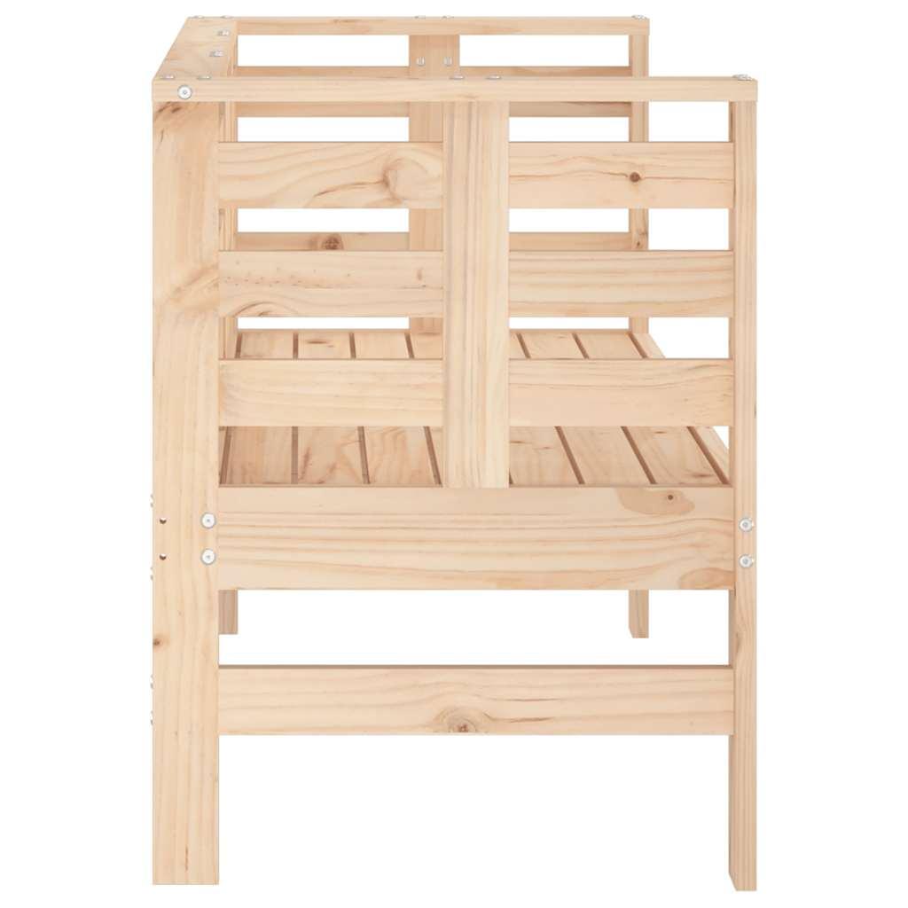 Banco de jardín madera maciza de pino blanco 111,5x53x71 cm