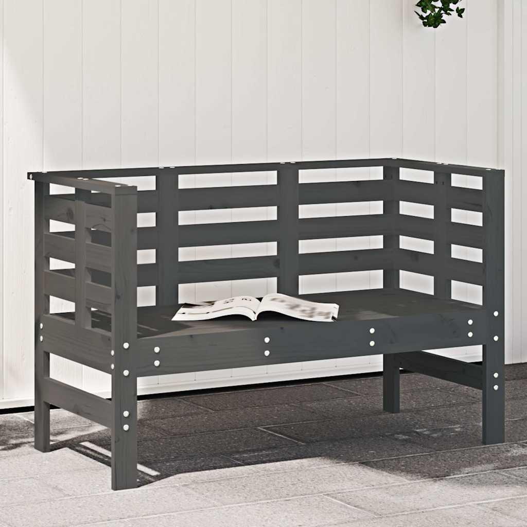 Banco de jardín madera maciza de pino blanco 111,5x53x71 cm